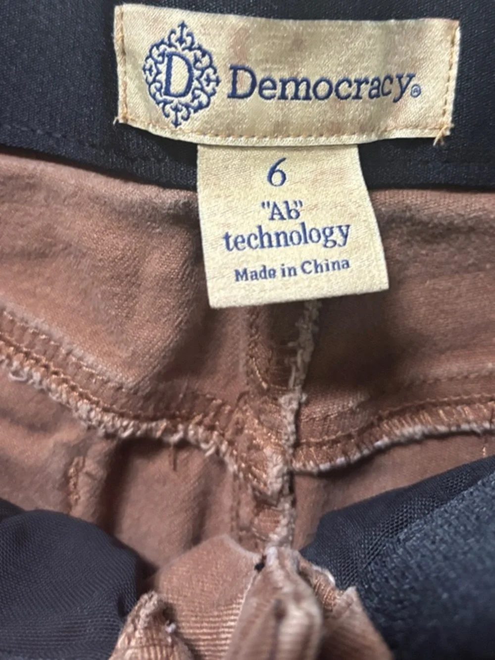 Democracy Straight Leg Jeans in Rich Chocolate Brown Ab Technology Solution